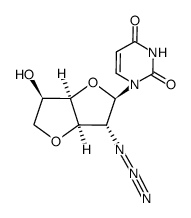 1-(3,6-anhydro-2-azido-2-deoxy-β-D-glucofuranosyl)uracil Structure