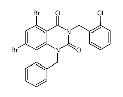 1-benzyl-5,7-dibromo-3-(2-chloro-benzyl)-1H-quinazoline-2,4-dione Structure