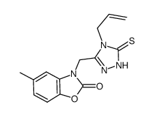 3-[(5-methyl-2-benzoxazolinon-3-yl)methyl]-4-allyl-1H-1,2,4-triazole-5(4H)-thione Structure