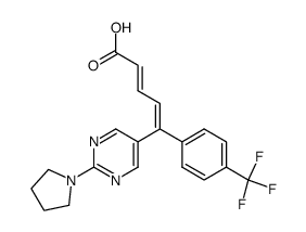 (2E,4Z)-5-[2-(Pyrrolidin-1-yl)pyrimidin-5-yl]-5-[4-(trifluoromethyl)phenyl]-2,4-pentadienoic acid结构式