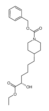 ethyl (2S)-6-(1-benzyloxycarbonyl-4-piperidyl)-2-hydroxyhexanoate结构式