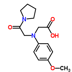 {(4-Methoxyphenyl)[2-oxo-2-(1-pyrrolidinyl)ethyl]amino}acetic acid结构式