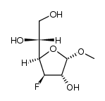 methyl 3-deoxy-3-fluoro-α-D-glucofuranoside结构式