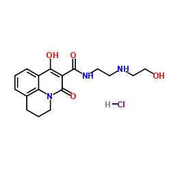 1-HYDROXY-3-OXO-6,7-DIHYDRO-3H,5H-PYRIDO[3,2,1-IJ]QUINOLINE-2-CARBOXYLIC ACID [2-(2-HYDROXY-ETHYLAMINO)-ETHYL]-AMIDE HYDROCHLORIDE picture