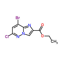 8-溴-6-氯咪唑并[1,2-b]哒嗪-2-甲酸乙酯结构式