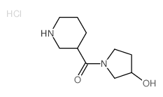(3-Hydroxy-1-pyrrolidinyl)(3-piperidinyl)-methanone hydrochloride结构式
