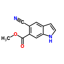 Methyl 5-cyano-1H-indole-6-carboxylate结构式
