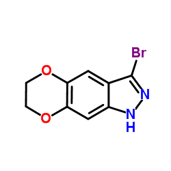 3-Bromo-6,7-dihydro-1H-[1,4]dioxino[2,3-f]indazole结构式