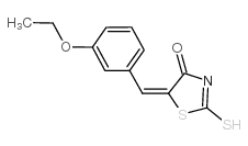 (5E)-5-(3-乙氧基亚苄基)-2-疏基-1,3-噻唑-4(5H)-酮结构式
