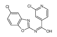 2-chloro-N-(5-chloro-1,3-benzoxazol-2-yl)pyridine-4-carboxamide Structure