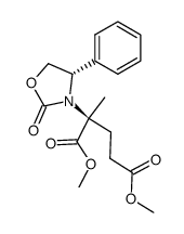 (+)-(2S)-Dimethyl 2-methyl-2-((4S)-2-oxo-4-phenyl-1,3-oxazolidin-3-yl)pentane-1,5-dioate Structure