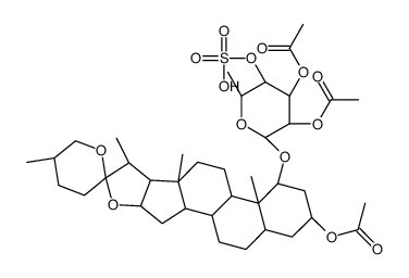 1-O-(2',3'-diacetylfucopyranosyl-(4'-sulfate))-5-spirostan-1-ol 3-acetate Structure