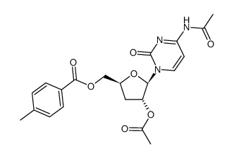 N4,2'-di-N,O-acetyl-3'-deoxy-5'-O-(4-methylbenzoyl)-cytidine结构式