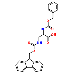 3-((((9H-芴-9-基)甲氧基)羰基)氨基)-2-(((苄氧基)羰基)氨基)丙酸结构式