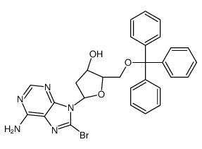 (2R,3S,5R)-5-(6-amino-8-bromopurin-9-yl)-2-(trityloxymethyl)oxolan-3-ol结构式