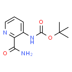 (2-氨基甲酰基吡啶-3-基)氨基甲酸叔丁酯结构式