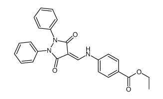 4-[[(3,5-Dioxo-1,2-diphenylpyrazolidin-4-ylidene)methyl]amino]benzoic acid ethyl ester结构式