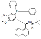 (R)-N-((S)-(2-(Diphenylphosphanyl)-4,5-dimethoxyphenyl)(naphthalen-1-yl)methyl)-2-methylpropane-2-sulfinamide structure