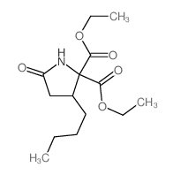 2,2-Pyrrolidinedicarboxylicacid, 3-butyl-5-oxo-, 2,2-diethyl ester结构式