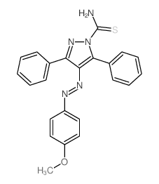 1H-Pyrazole-1-carbothioamide,4-[2-(4-methoxyphenyl)diazenyl]-3,5-diphenyl- structure