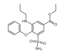 ethyl-4-phenoxy-3-n-propylamino-5-sulphamyl-benzoate结构式