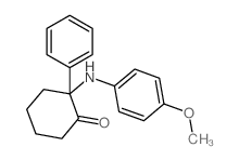 2-[(4-methoxyphenyl)amino]-2-phenyl-cyclohexan-1-one结构式