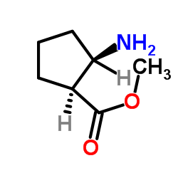 Cyclopentanecarboxylic acid, 2-amino-, methyl ester, (1S,2R)- (9CI) structure