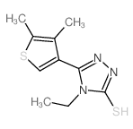 5-(4,5-二甲基噻吩-3-基)-4-乙基-4H-1,2,4-噻唑-3-硫醇结构式