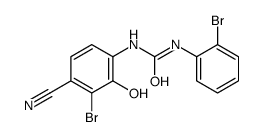 1-(3-溴-4-氰基-2-羟基-苯基)-3-(2-溴苯基)脲结构式