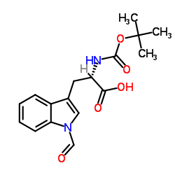 Nα-叔丁氧羰基-N'-醛基-L-色氨酸结构式