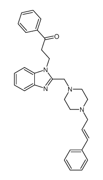 1-phenyl-3-{2-[4-(3-phenyl-allyl)-piperazin-1-ylmethyl]-benzoimidazol-1-yl}-propan-1-one Structure