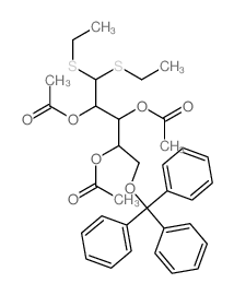 [3,4-diacetyloxy-1,1-bis(ethylsulfanyl)-5-trityloxy-pentan-2-yl] acetate结构式