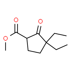 Cyclopentanecarboxylic acid, 3,3-diethyl-2-oxo-, methyl ester (9CI) structure