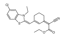 ACETIC ACID, [3-[[5-CHLORO-3-ETHYL-2(3H)-BENZOTHIAZOLYLIDENE]METHYL]-2-CYCLOHEXEN-1-YLIDENE]CYANO-, ETHYL ESTER Structure