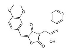 2-[(5Z)-5-[(3,4-dimethoxyphenyl)methylidene]-2,4-dioxo-1,3-thiazolidin-3-yl]-N-pyridin-3-ylacetamide Structure