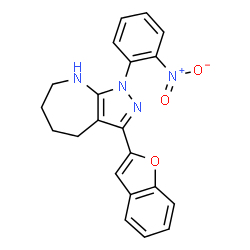 Pyrazolo[3,4-b]azepine, 3-(2-benzofuranyl)-1,4,5,6,7,8-hexahydro-1-(2-nitrophenyl)- (9CI) structure