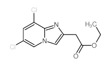 ethyl 2-(3,5-dichloro-1,7-diazabicyclo[4.3.0]nona-2,4,6,8-tetraen-8-yl)acetate structure
