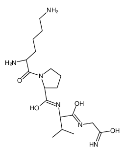 (2S)-N-[(2S)-1-[(2-amino-2-oxoethyl)amino]-3-methyl-1-oxobutan-2-yl]-1-[(2S)-2,6-diaminohexanoyl]pyrrolidine-2-carboxamide结构式