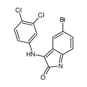 5-bromo-3-(3,4-dichloroanilino)indol-2-one结构式
