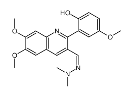 2-[3-(Dimethyl-hydrazonomethyl)-6,7-dimethoxy-quinolin-2-yl]-4-methoxy-phenol结构式