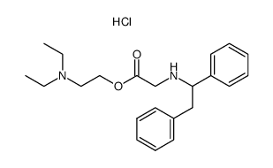 (1,2-Diphenyl-ethylamino)-acetic acid 2-diethylamino-ethyl ester; hydrochloride Structure