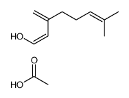 acetic acid,7-methyl-3-methylideneocta-1,6-dien-1-ol结构式