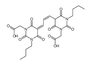 2-[3-butyl-5-[3-[1-butyl-3-(carboxymethyl)-2,4,6-trioxo-1,3-diazinan-5-ylidene]prop-1-enyl]-2,4,6-trioxo-1,3-diazinan-1-yl]acetic acid Structure