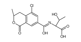 (2S,3R)-2-[(5-chloro-3-methyl-1-oxo-3,4-dihydroisochromene-7-carbonyl)amino]-3-hydroxybutanoic acid结构式