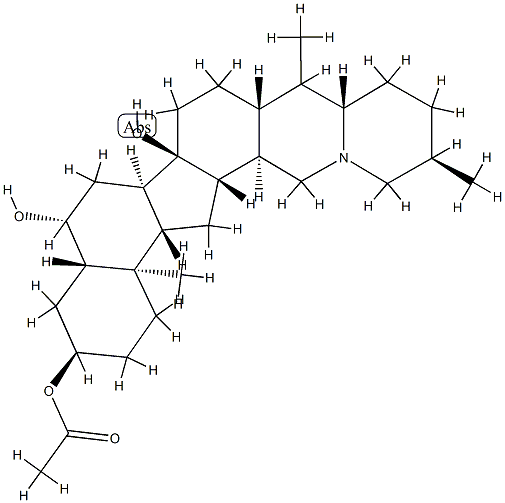 (5α,25α)-Cevane-3α,6β,14-triol 3-acetate structure