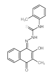 Hydrazinecarbothioamide,2-(2-hydroxy-3-methyl-4-oxo-1(4H)-naphthalenylidene)-N-(2-methylphenyl)- Structure