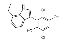 2,5-dichloro-3-(7-ethyl-1H-indol-3-yl)benzene-1,4-diol Structure