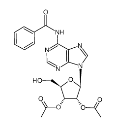 N6-benzoyl-9-(2',3'-di-O-acetyl-β-D-ribofuranosyl)adenine Structure