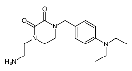 1-(2-Aminoethyl)-4-((4-(diethylamino)phenyl)methyl)-2,3-piperazinedion e结构式