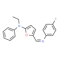 2-Furanamine,N-ethyl-5-[N-(p-iodophenyl)formimidoyl]-N-phenyl- (8CI) Structure
